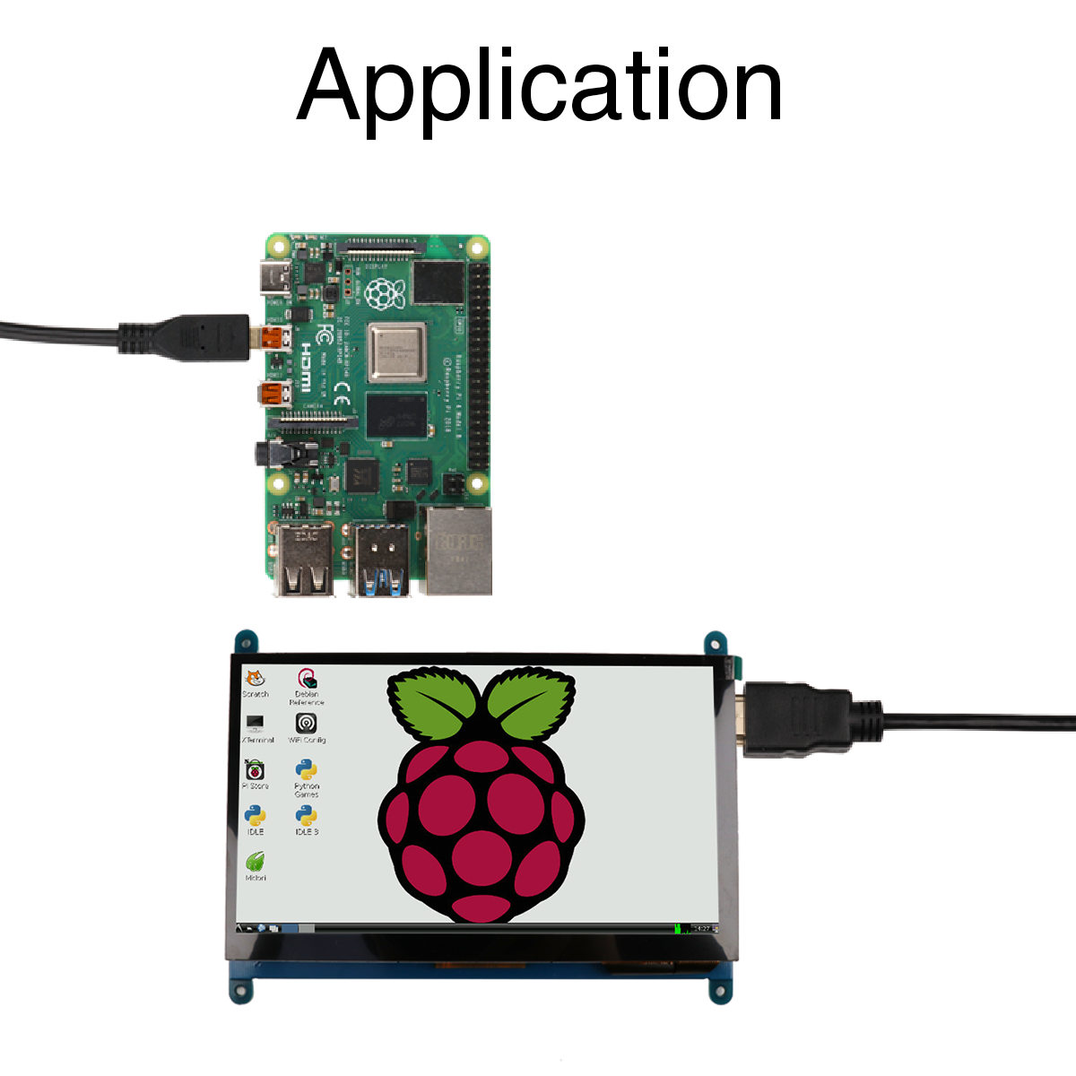 Micro-HDMI to HDMI Adapter Cable for Raspberry Pi 4B 1.5M 4K Data Transfer Display Connector Wire